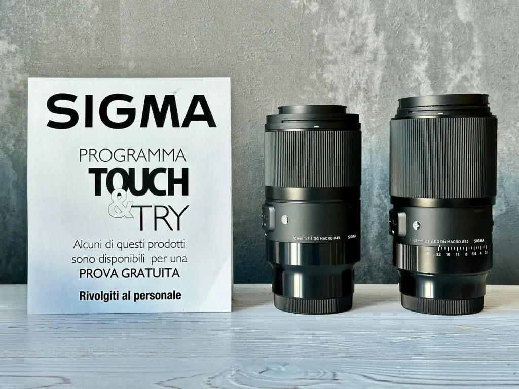 Programma touch & try per provare le ottiche Sigma